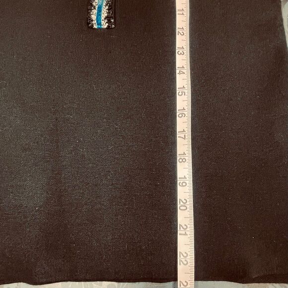 Maje Mexicana Polo Metallic Trim Sweater Black Size 1 (Small) - Picture 7 of 10